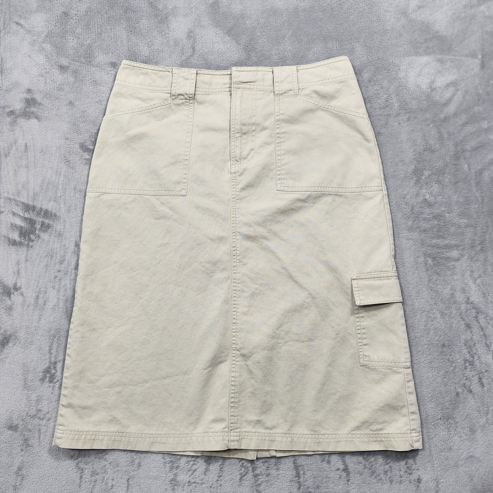 Vintage White Stag Skirt Women 12 Beige Khaki Cargo Utility Midi Gorpcore Casual